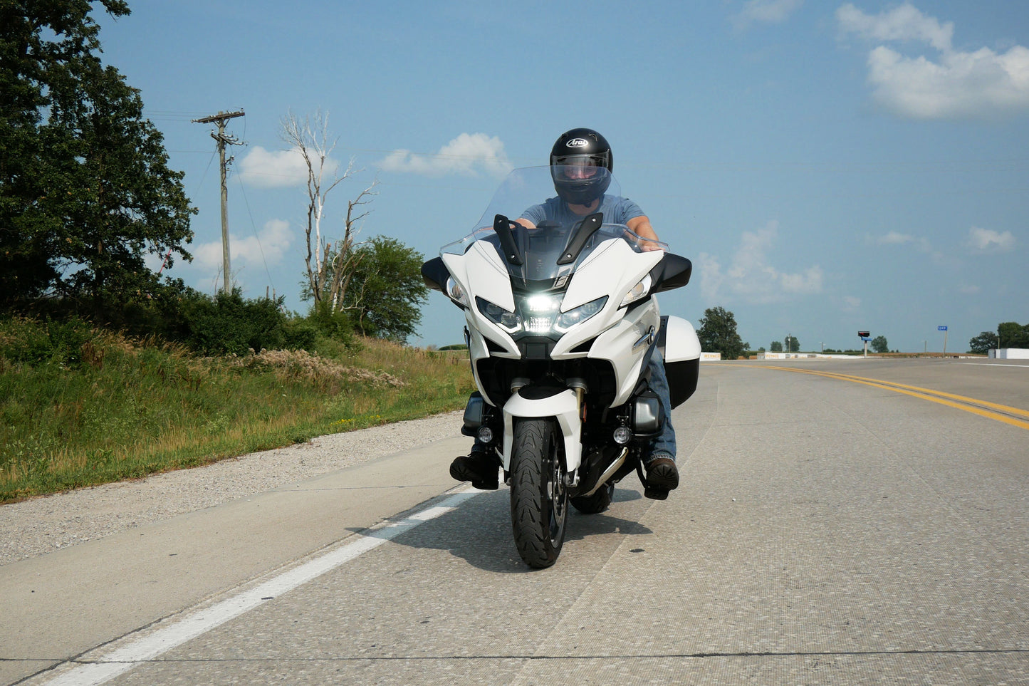 Sleek and comfortable BMW motorcycle highway pegs. BMW R1250 GS highway peg foot rest.