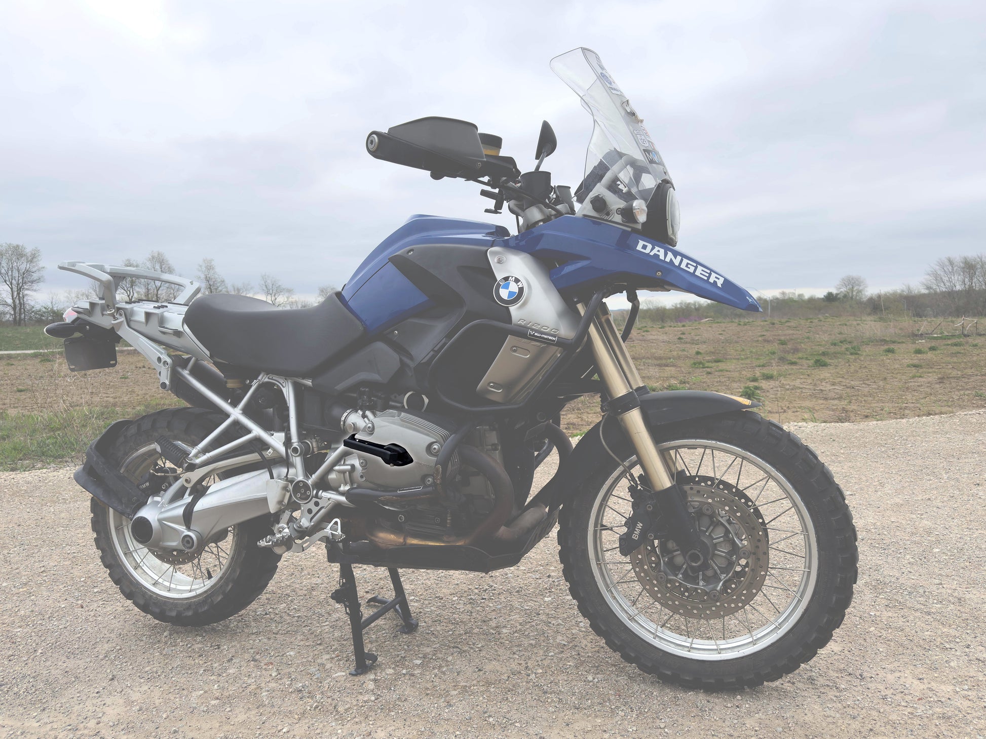 Comfortable BMW motorcycle highway pegs. BMW R1200 GS highway peg foot rest. 